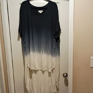 Ava & Viv Navy and Cream Ombre Shirt